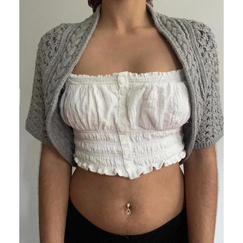 Women’s Grey knit bolo shrug